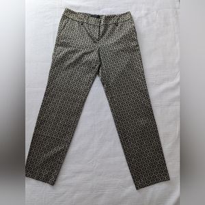 Ann Taylor Pants Womens size 4 Petite Curvy Ankle Black and Gold  NWT